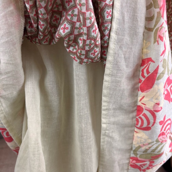 Mlle Gabrielle Boho Floral Midi Dress XL Embroidered 100% Cotton Cottagecore - Picture 4 of 11